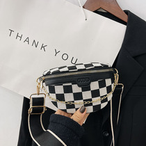 Childrens bag new fashion checkerboard girls shoulder bag foreign style little girl shoulder bag Joker baby chest bag