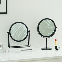 Retro Ins Nordic Beauty Mirror Table Style Makeup Mirror Subdorm Desktop Portable Students Home Rotary Dresser
