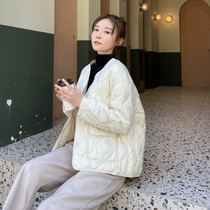 Anti-season clearance 2021 new light down jacket womens short Korean fashion loose white duck down warm jacket