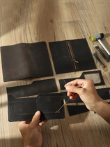 Handmade wallet Mens style long Japan Korea Young money clip genuine leather headlayer cow leather retro wallet DIY material bag