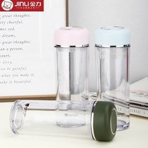Jinli cup cup PC casual cup plastic transparent cup with lid tea cup custom logo