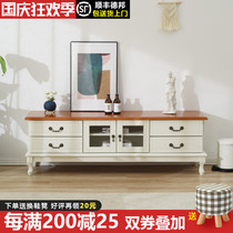 Solid Wood TV cabinet modern simple TV cabinet coffee table combination European small apartment TV cabinet living room TV cabinet