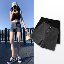 Tight denim shorts womens high waist 2021 new spring and summer thin and versatile undercoat missing a word ultra-short hot pants
