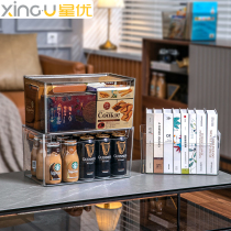 Acrylic storage box desktop book cosmetics desk snack mask with lid transparent kitchen finishing box