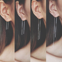925 pure silver small crowdsourced temperament long ear line female summer ear nail South Korean Stream earrings earrings small fresher ear chain