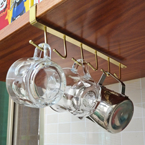 Hanging cabinet lower cup holder cabinet hanger non-hole adhesive hook iron bathroom white cup holder