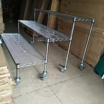 Stepped shelf chrome-plated shelving stainless steel trapezoidal floor flower shelf merchandise show shelf free combination disassembly