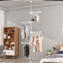 Creative indoor shelf multi-purpose multi-function telescopic clothes rack overhead upright support rod vertical load-bearing
