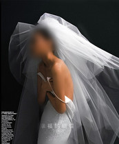 蓬蓬头纱多层新娘婚纱摄影跟妆造型复古头纱头饰超仙森系礼服饰品