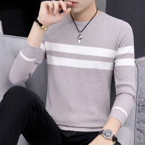 2020 new autumn and winter mens sweaters Korean version of the trend personality round neck knitwear mens tops jacket line clothes