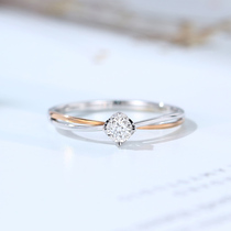 The carp 18K gold color torsion beam four-jaw 30 fen 50 diamond ring Women 1 karat diamond ring custom wedding ring