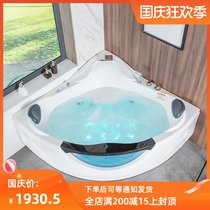 Triangle fan-shaped bathtub surfing massage home intelligent constant temperature heating double sex Villa bathtub acrylic