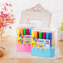 Del seal watercolor pen set children water soluble color pen kindergarten drawing pen children safe and non-toxic washable art painting Primary School color pen 12 color 18 color set of graffiti