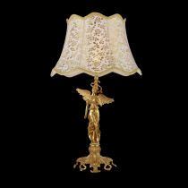 Style full copper table lamp Living room Book room Lights European style Villa Extravagant atmospheric bedroom Bed Headlights Dewaxed Angel Table Lamp