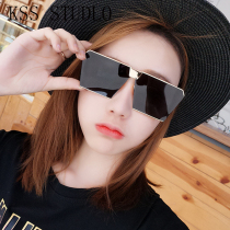 Large frame square polarized sunglasses female fashion mens glasses nets red reflecting stars with sunglasses big face Fat Face
