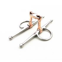  Harness H-shaped stainless steel horse chew 13 3cm Copper armature Iron horse mouth Armature Spiral horse rank