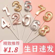 Opera house digital birthday candle INS Net red creative romantic party gold silver candle year cake decoration