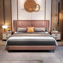 Italian light luxury bed 1 5 meters Nordic minimalist storage bed 1 8 meters leather bed Modern simple double bed Master bedroom wedding bed
