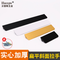 Eurostyle golden cabinet door handle American modern minimalist cabinet drawer wardrobe door handle aluminium alloy black handle