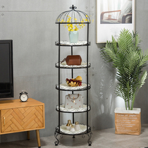 Wrought iron bags shoe shelves multi-layer process Display storage ornament Birdcage floor display European style