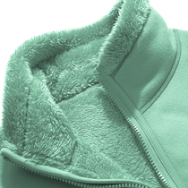 Autumn and winter fleece womens outdoor cardigan plus velvet padded coral velvet warm double-sided fleece sports jacket men