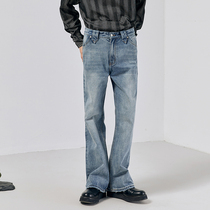 Simple Project to make old washed blue jeans Microhorn 100 lap spring summer retro male casual long pants