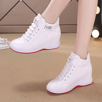 Inner height-increasing white shoes womens 2021 new thick-soled all-match casual board shoes white all-match sports travel womens shoes