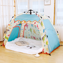Fully automatic tent childrens indoor bed to sleep warm single double boys and girls separate bed artifact birthday gift