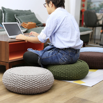 Living room futon floor cushion cotton and linen rope weaves Nordic round thickened small stool slacker tatami seat