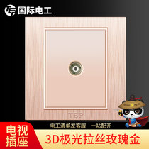 3D brushed Zijin switch socket panel home 86 cable TV video HD TV CCTV socket