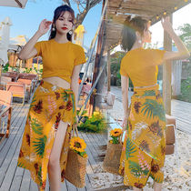 2021 New Seaside swimsuit female summer fairy air split body bikini three-piece set