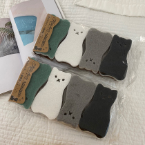 (Ying ha) Export foreign trade cat scrub 4 pieces of cute washing dishes sponge brush pan non-stick oil