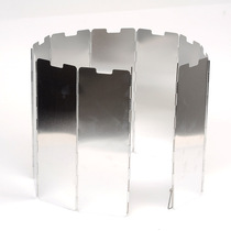 Outdoor picnic stove windshield portable aluminum alloy cassette stove cookware 10 pieces of windproof plate with latch