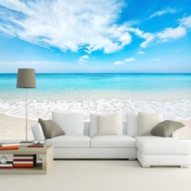 8d Blue Sky White Clouds Sea View Bamboo Wood Fiber Integrated Wall Panel Hotel Mall Wall Panel Ceiling Decoration Quick Fit Board