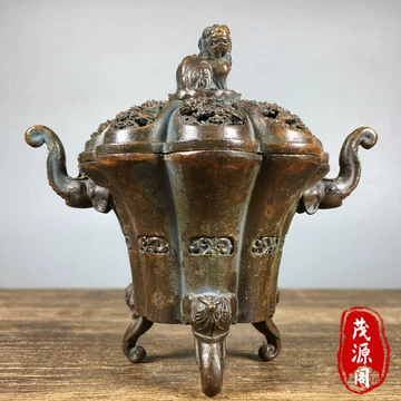 252/香炉/貔貅/双竜/銅製品/銅器/装飾品/工芸品/風水/置物/鎮宅辟邪