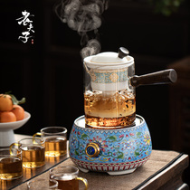 Japanese electric pottery stove cooking tea maker boiling water small office single stove household glass fruit flower teapot set