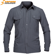 Archon mens long-sleeved tactical shirt spring and autumn shirt Military fans waterproof breathable outdoor tactical slim-fit quick-drying clothes