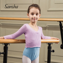 Sansha French Sansha childrens V-collar autumn and winter seven-point sleeve warm sweater ballet dance knit top jacket