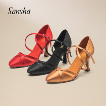 Sansha French Sansha adult female Latin dance shoes four seasons wear high-heeled new soft-soled friendship national standard dance