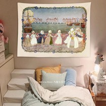 Retro fairy tale background cloth ins Wind bedroom bedside hanging cloth rental room renovation dormitory decoration wall tapestry customization