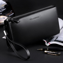 British Paolo Handbag Men Genuine Leather Large Capacity Zipper Mens Handbag Head Layer Bull Leather Mens Bag Hand Bag Tide