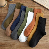 Black socks mens stockings spring and autumn mens socks cotton cotton deodorant mens stockings ins tide solid color Winter