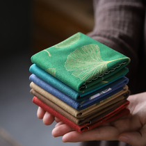 Zen tea mat Multi-purpose tea tray accessories Tea set Tea cloth mat Ethnic style painted velvet cloth Absorbent pot tea towel