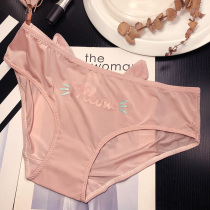 3 Send 1 day cute comfort and sweet ice wire letter ear underpants low waist pure cotton gear triangle students