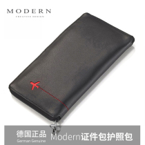 German Modern passport bag Multi-function travel storage document bag Leather ticket holder Passport holder Leather