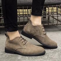 Port Wind Leather Shoes Mens Spring Summer 2022 new Inlan retro casual shoes Genuine Leather Men for short boots High Help Shoes