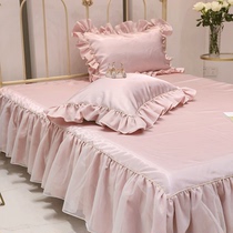 Princess wind ice silk mat three-piece bed podium summer cool bed sheets lace lace air conditioning soft mat summer