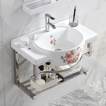  Household small apartment ceramic washbasin Bathroom wall-mounted washbasin Hotel balcony simple bracket washbasin