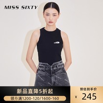 Miss Sixty2021 summer new vest womens knitted sleeveless T-shirt slim short 6N2SJ0020000