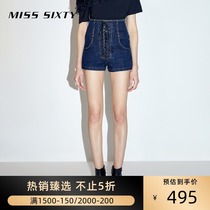 Miss Sixty summer denim shorts womens super high waist cross strap slim cotton vintage hot pants
